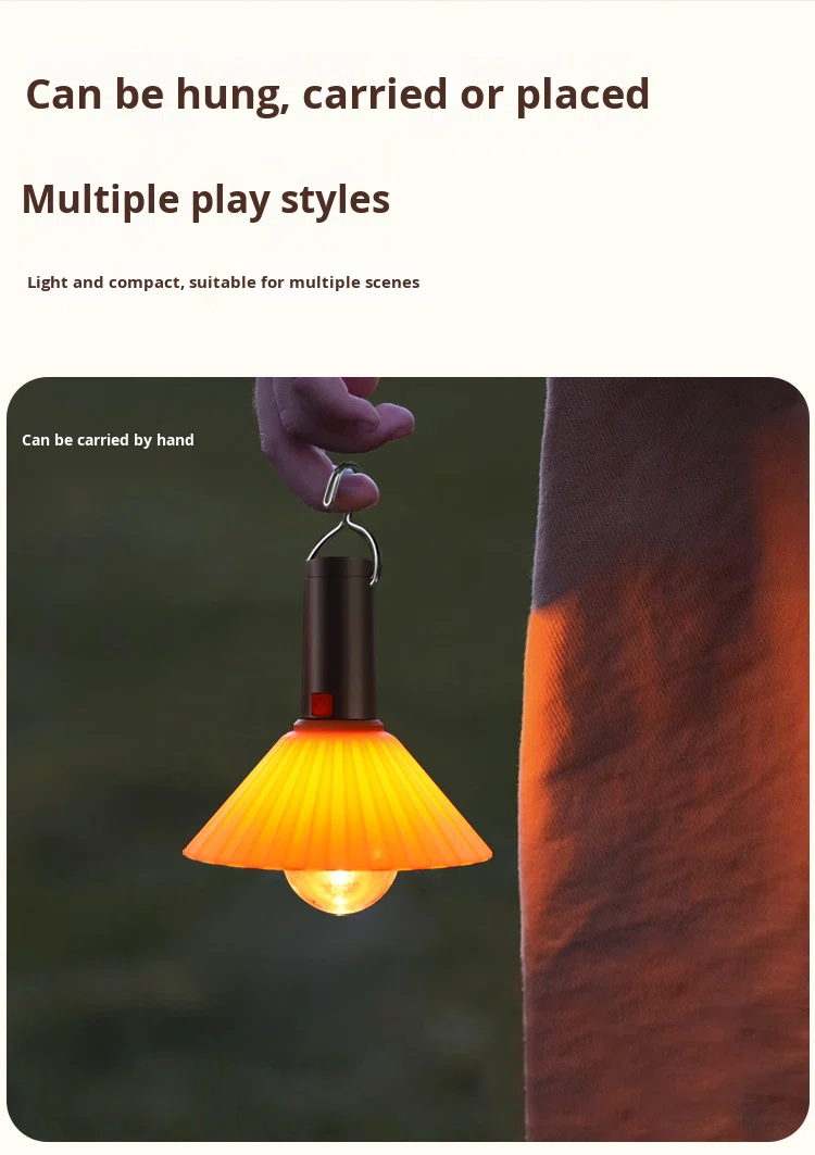 Lanterne de Camping Rechargeable 3 Niveaux de Luminosité avec Crochet de Suspension - مصباح تخييم وطوارئ قابل للشحن مع خطاف تعليق و3 مستويات إضاءة - الصورة 8