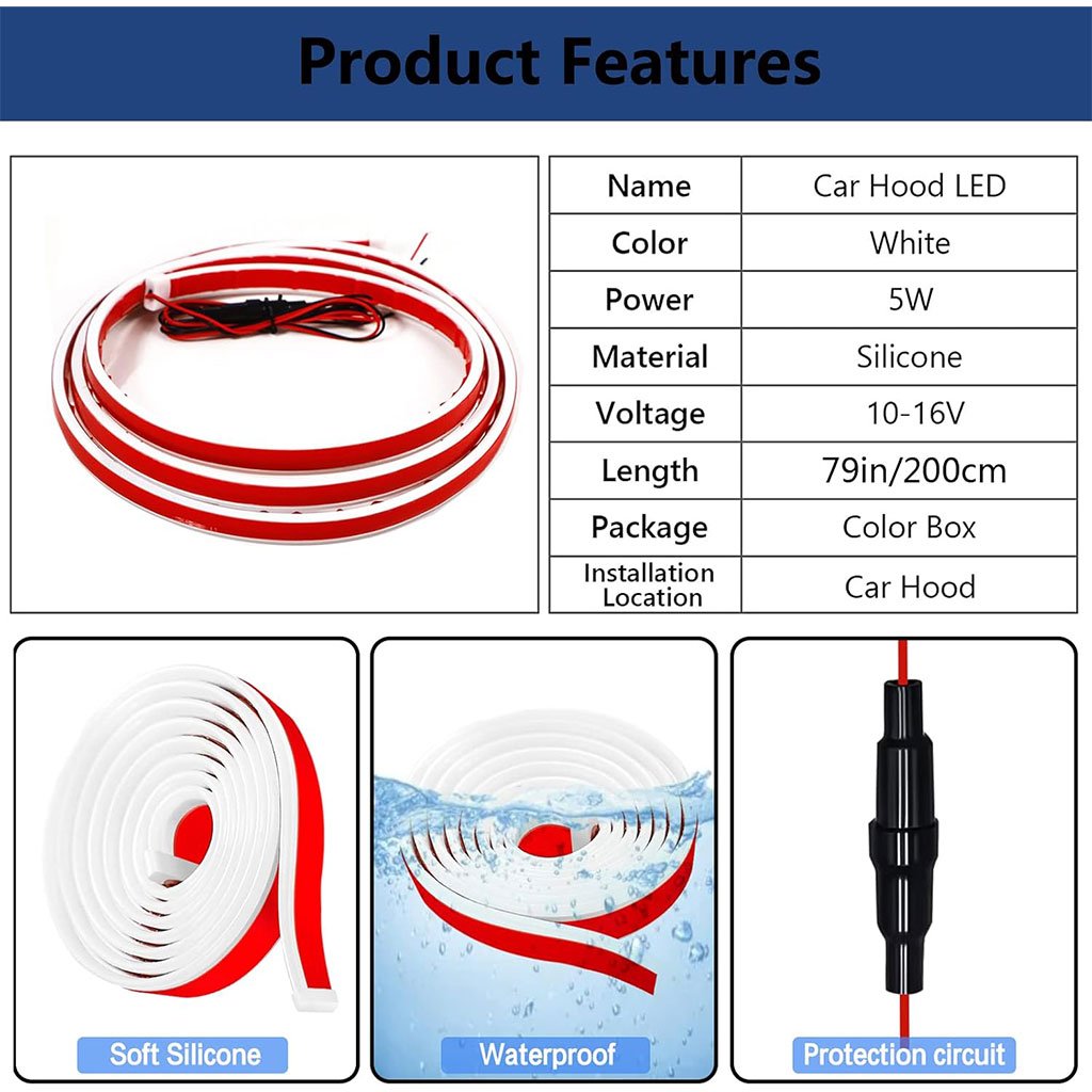 LED dynamiques Bandes lumineuses pour capot de voiture - الصورة 4