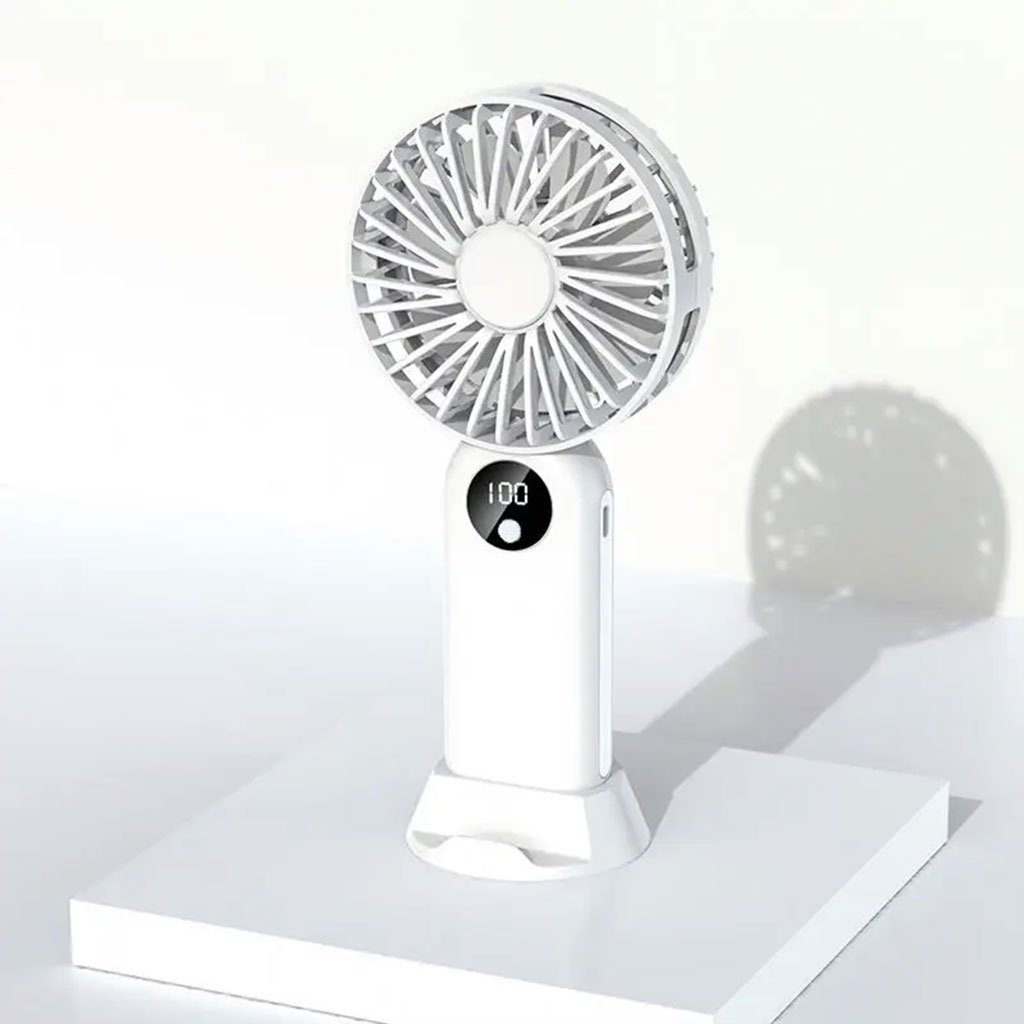 ⁦Mini ventilateur portable avec batterie 2400 mAh, léger, 3 vitesses, base mobile مروحة المحمولة بثلاث سرعات ومنفذ USB⁩ - الصورة ⁦10⁩