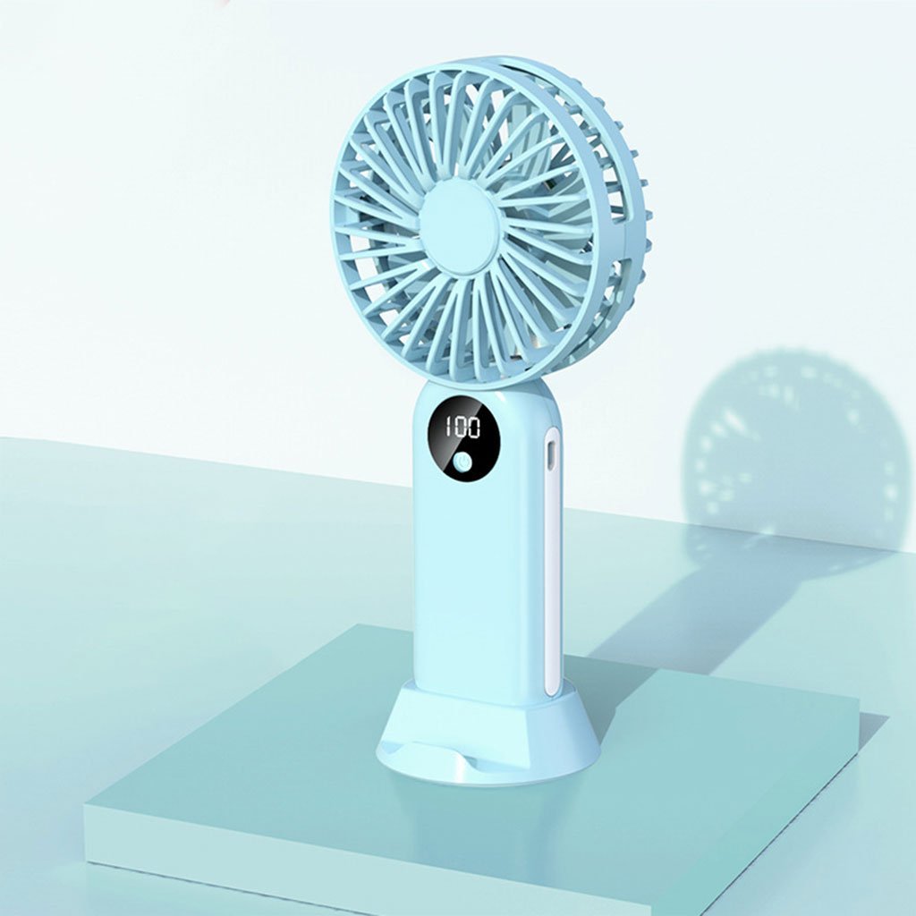 ⁦Mini ventilateur portable avec batterie 2400 mAh, léger, 3 vitesses, base mobile مروحة المحمولة بثلاث سرعات ومنفذ USB⁩ - الصورة ⁦11⁩