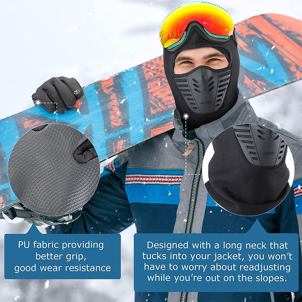 Pack Cagoule d’hiver Excefore avec gants thermiques pour écran tactile – طقم قناع وجه مع قفازات شتوية - الصورة 3