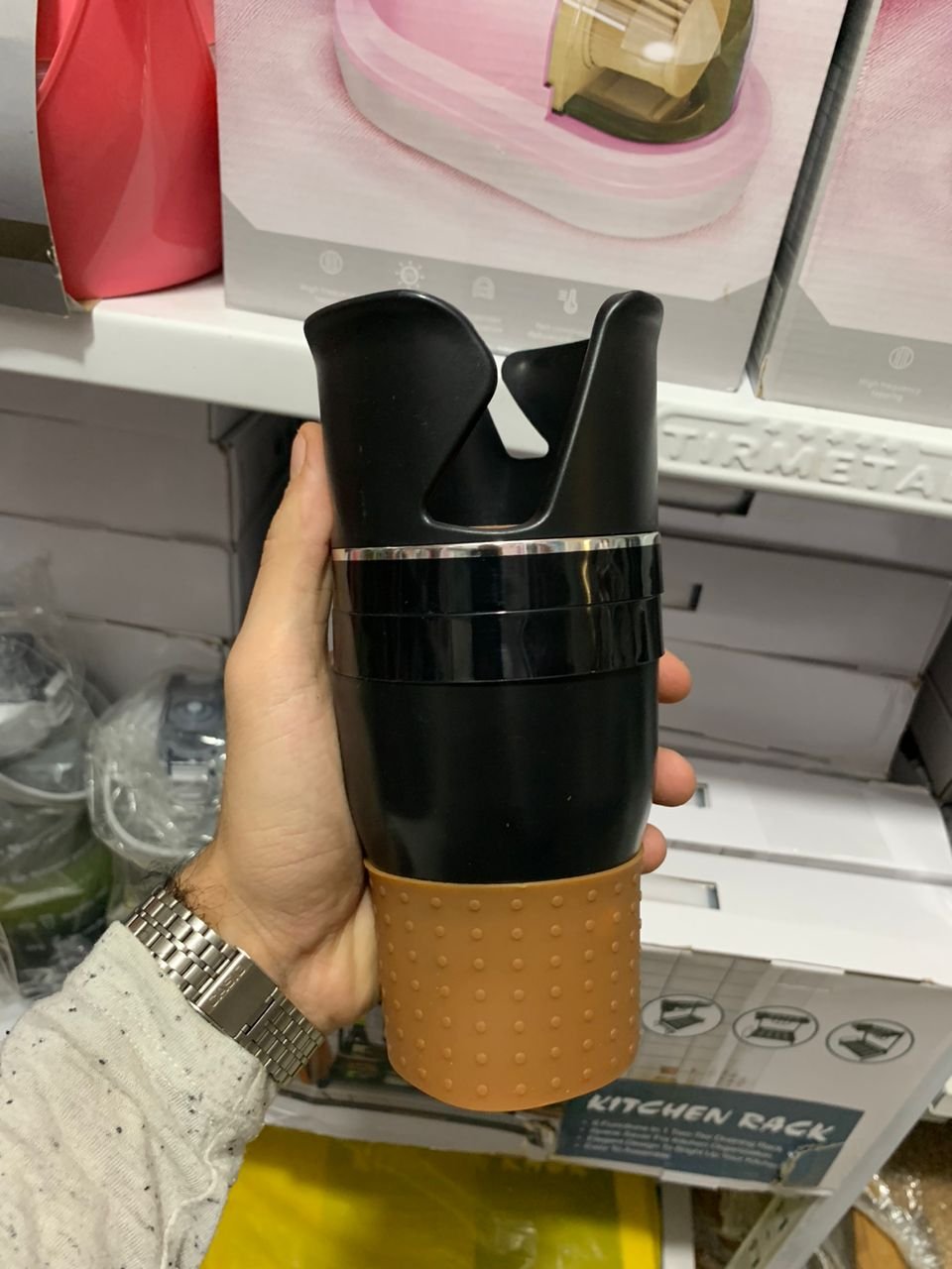 ⁦Porte-gobelet Multi intelligent réglable 5en1 pour voiture, rangement accessoires d’intérieur de voiture⁩ - الصورة ⁦4⁩