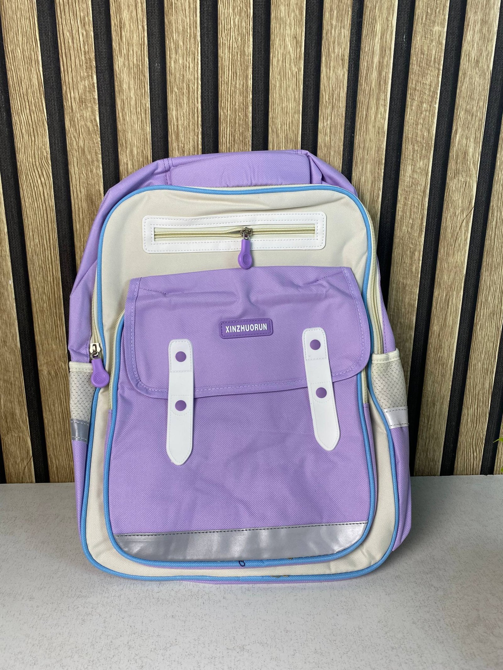 Sac à Dos Scolaire Style Kawaii Grand Volume Tissu Imperméable Mauve SACKDS01MV - حقيبة مدرسية بتصميم كاوايي - الصورة 2