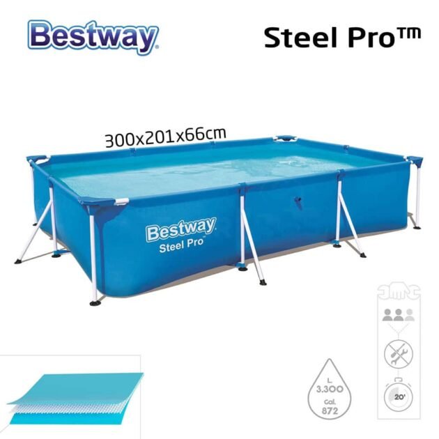 Steel Pro™ Piscine Rectangulaire 300 x 201 x 66cm Bestway