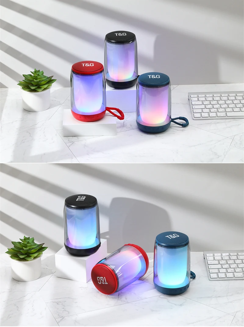 ⁦Tu0026G Haut-parleur Bluetooth 5.3 à pulsation d'ambiance LED RGB⁩ - الصورة ⁦5⁩