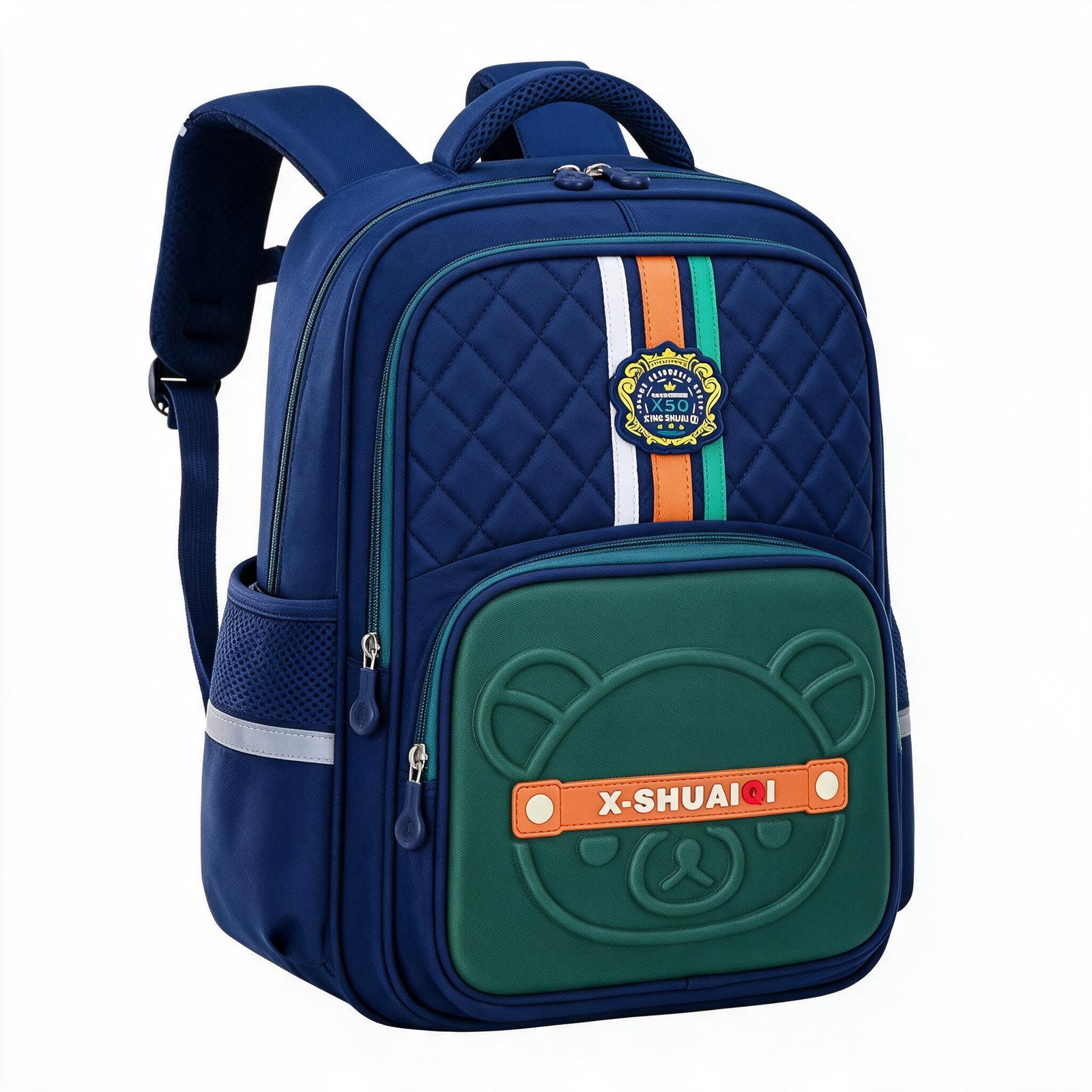 Sac à Dos Scolaire Style Kawaii Grand Volume Tissu Imperméable Bleu et Vert SACKDS18BV - حقيبة مدرسية بتصميم كاوايي