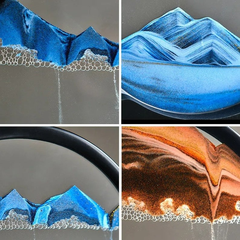 Sablier 3D en Verre rond 12 pouces pour la décoration de la maison