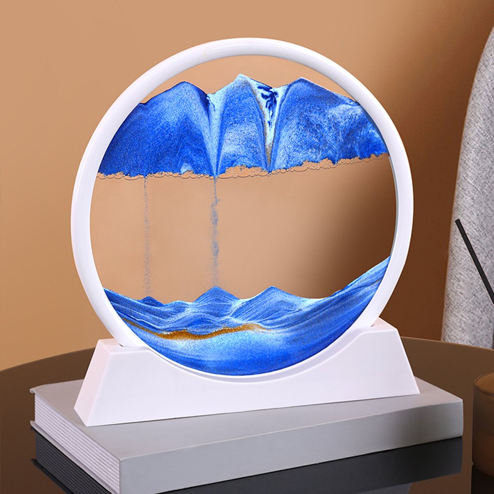Sablier 3D en Verre rond 12 pouces pour la décoration de la maison