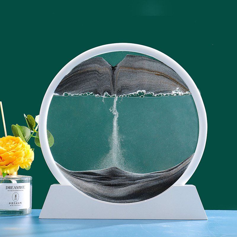 Sablier 3D en Verre rond 12 pouces pour la décoration de la maison