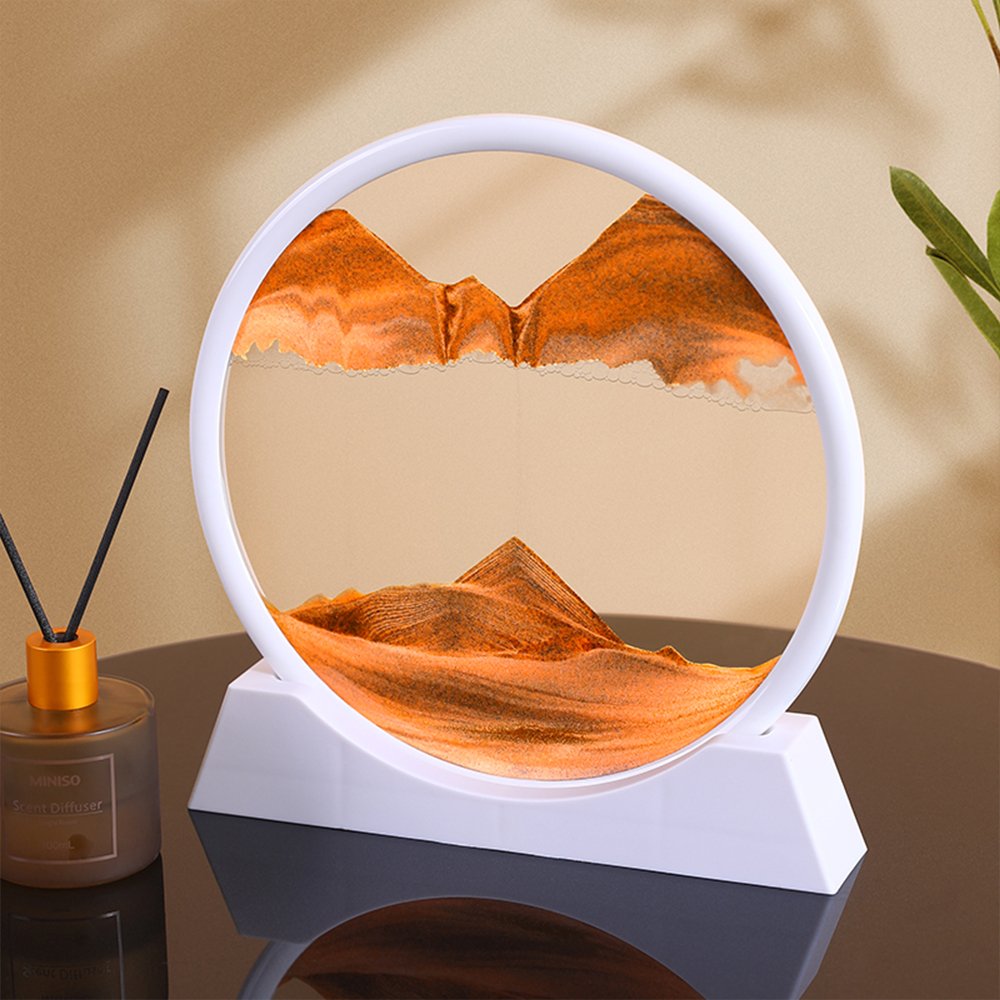 Sablier 3D en Verre rond 12 pouces pour la décoration de la maison