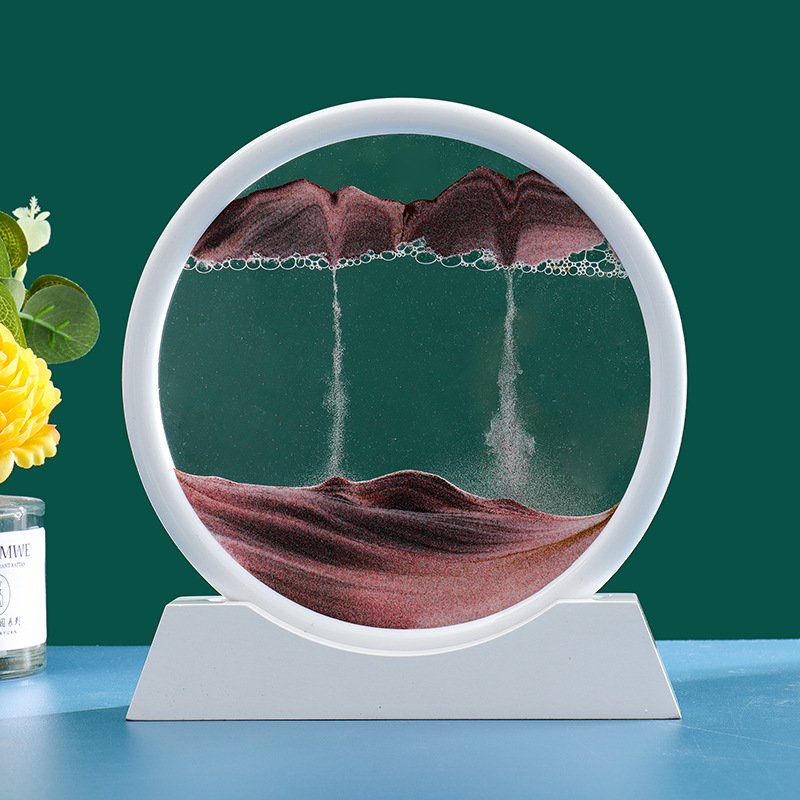 Sablier 3D en Verre rond 12 pouces pour la décoration de la maison