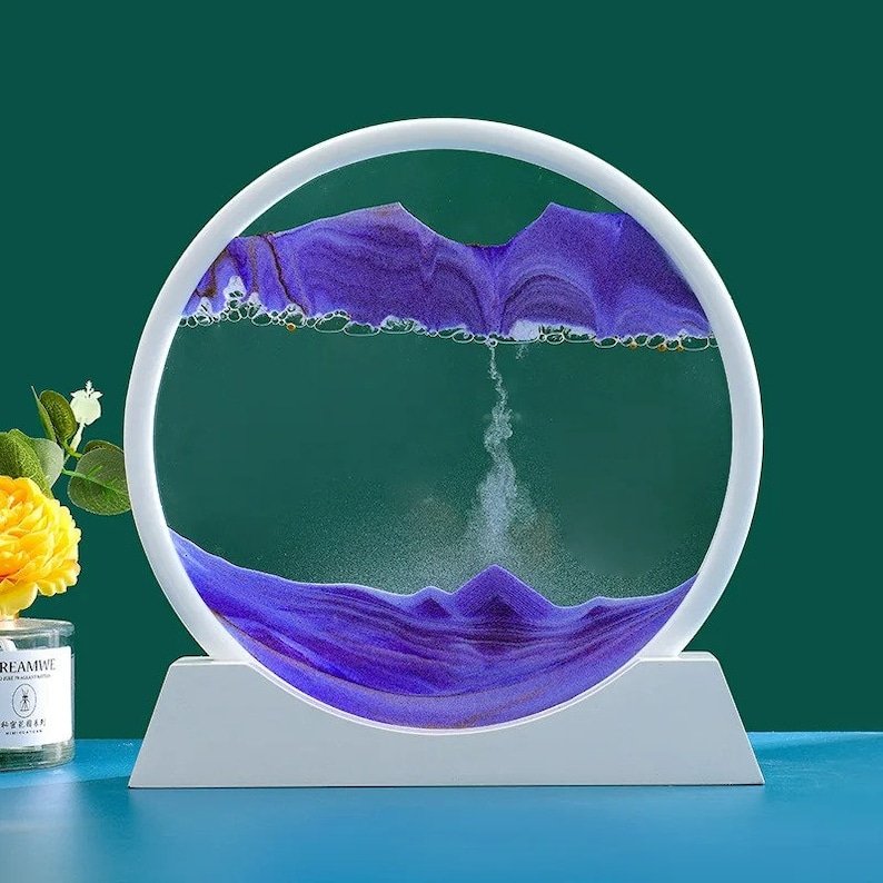 Sablier 3D en Verre rond 12 pouces pour la décoration de la maison