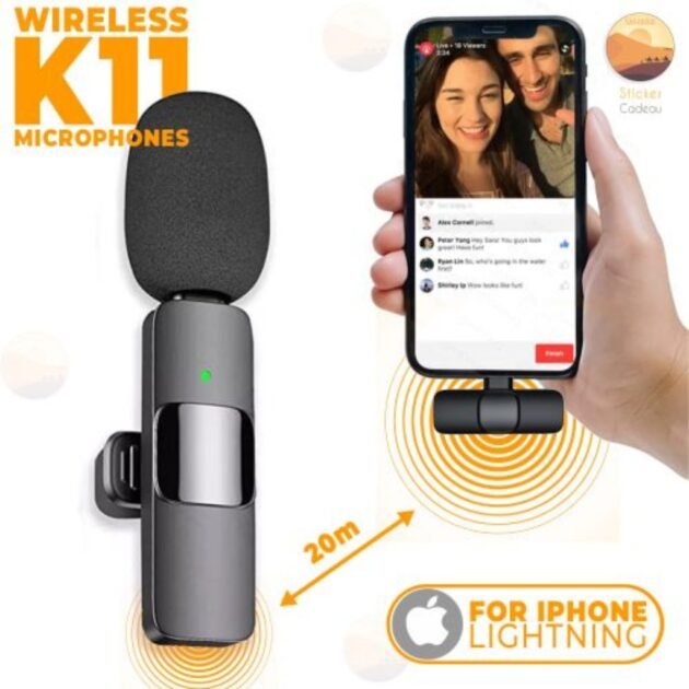 K11 Microphone-cravate sans fil Recording Audio Video Androïd / iPhone 
