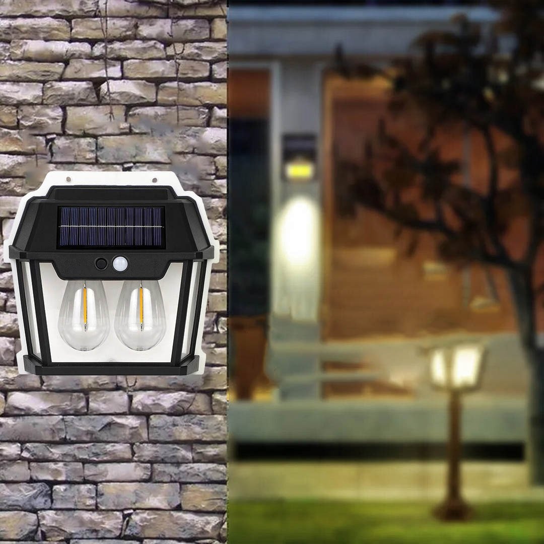 Applique murale solaire étanche pour petite maison, fil Rett à induction, lumière chaude, cour, villa, jardin, extérieur
