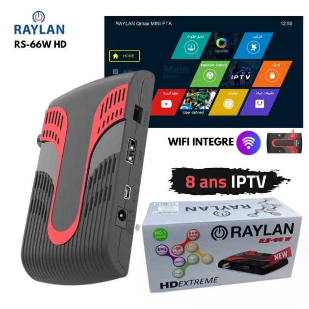 Raylan RS-66W HD Digital Satellite TV Receiver Avec Clé wifi Intégré 
