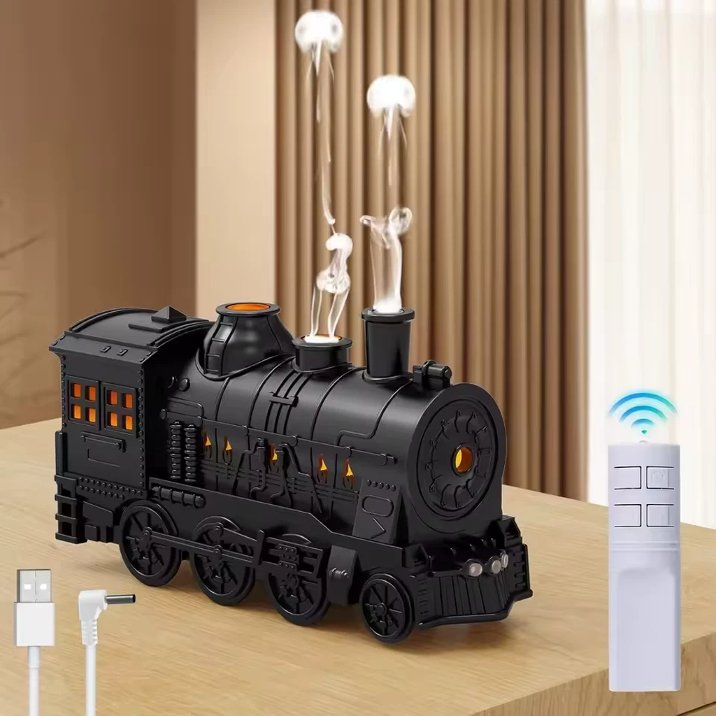 Diffuseur d'Huiles Essentielles en Forme de Train Humidificateur Ultrasonique - موزع روائح بتصميم القطار سعة 300 مل