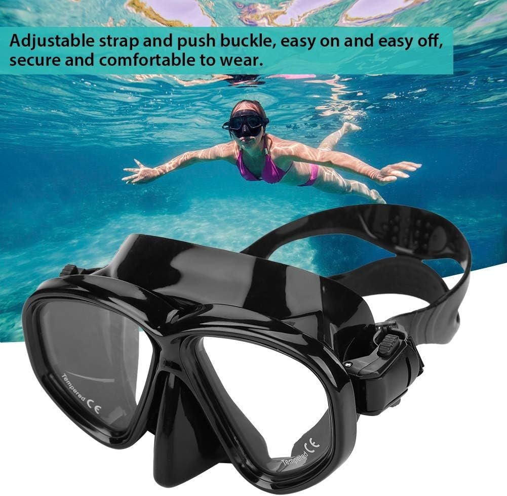 Kit de Snorkeling Masque en Verre Trempé Anti-Fuite et Tuba Flexible Grand Diamètre - طقم قناع الغوص أنبوب تنفس مرن