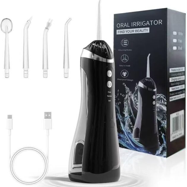 Hydropulseur Dentaire Sans Fil Jet Dentaire Portable à 3 Modes et 4 Buses - جهاز تنظيف الأسنان واللثة المائي