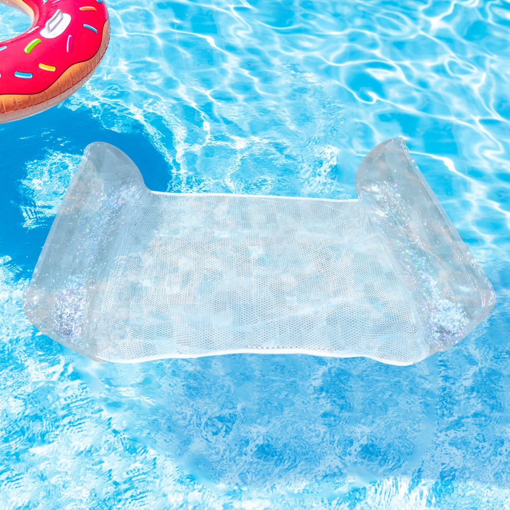 Hamac de Piscine Flottant Multifonction 4en1 Design Glitter, Confort Aquatique - أرجوحة المسبح العائمة والمريحة 4 في 1 بنسيج شبكي متين