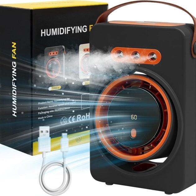 Mini Purificateur et Refroidisseur d'Air Portable 4en1 5 Vitesses - مبرد ومكيف هواء محمول 4 في 1 برذاذ الماء وبطارية قابلة للشحن