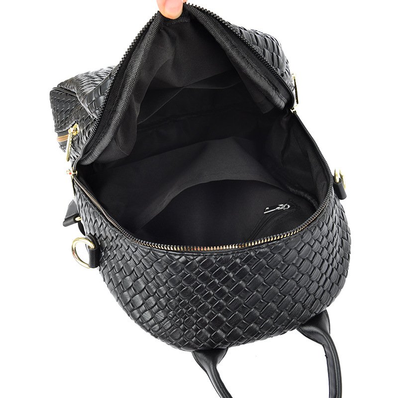 Sac à Dos Femme en Cuir Tressé Élégant avec Ceinture D'Épaule Convertible - حقيبة ظهر جلدية للنساء بتصميم فاخر