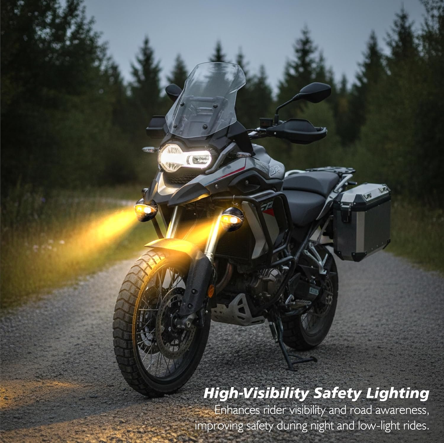 Projecteur LED Auxiliaire pour Moto et Scooter Double Couleur Blanc et Jaune Helmet Design 1Pcs - كشاف إضاءة لدراجات النارية بتصميم خوذة وإضاءة مزدوجة