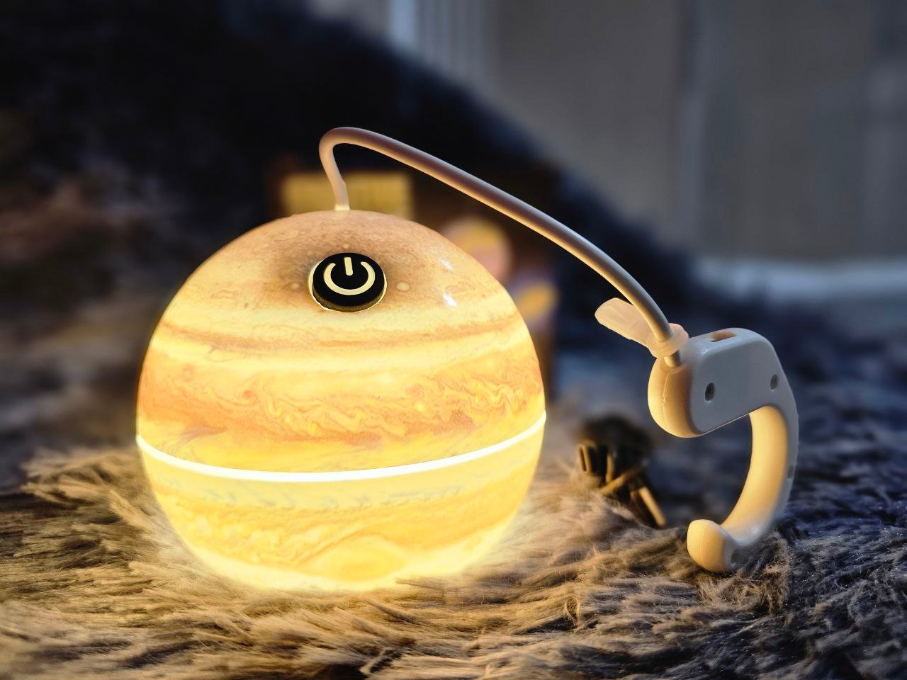 Lampe Led Suspendue En Forme De Boule Décorative, Rechargeable Par Usb, Pour Camping Intérieur Et Extérieur, En Forme De Lune Ou De Terre, 1 Pièce