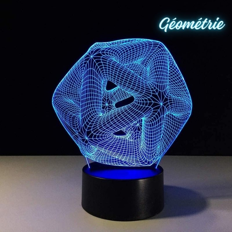 Lampe Veilleuse de bureau 3D 7 lumières changeantes de couleurs En Acrylique
