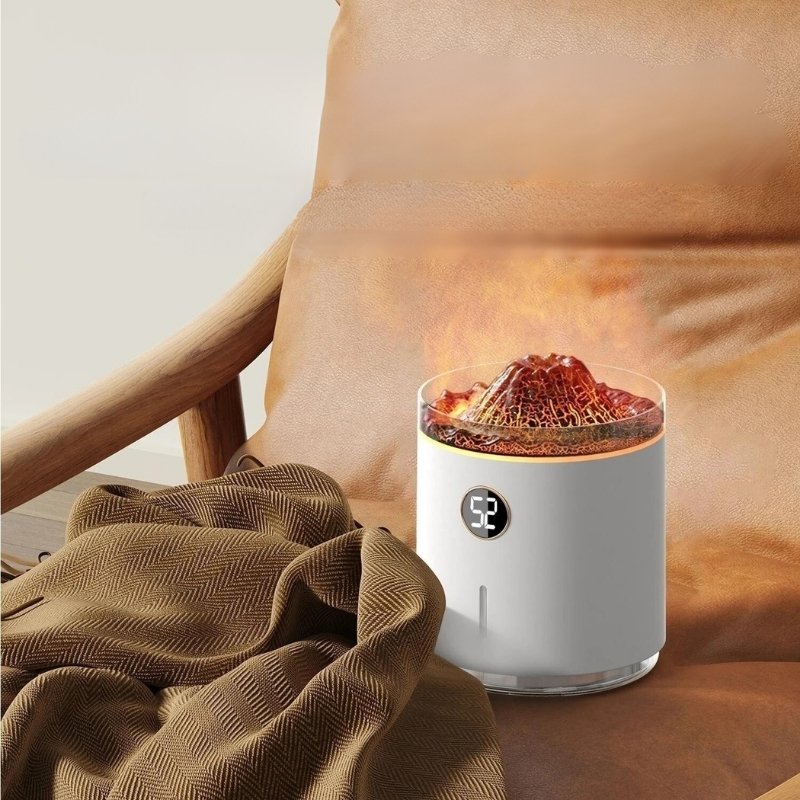 Diffuseur d'arôme de flamme à affichage numérique, brumisateur froid à ultrasons a 2 modes, 350ml, 1200mAh