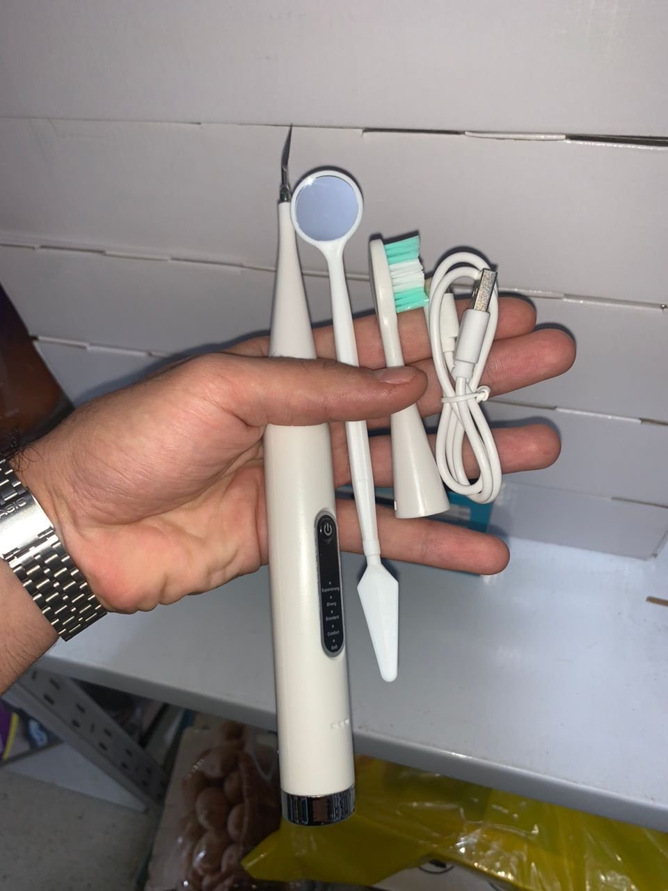 Détartreur dentaire et brosse à dents Électrique 5 Modes avec Miroir – قشارة الأسنان وفرشاة الأسنان الكهربائية 5 أوضاع مع مرآة