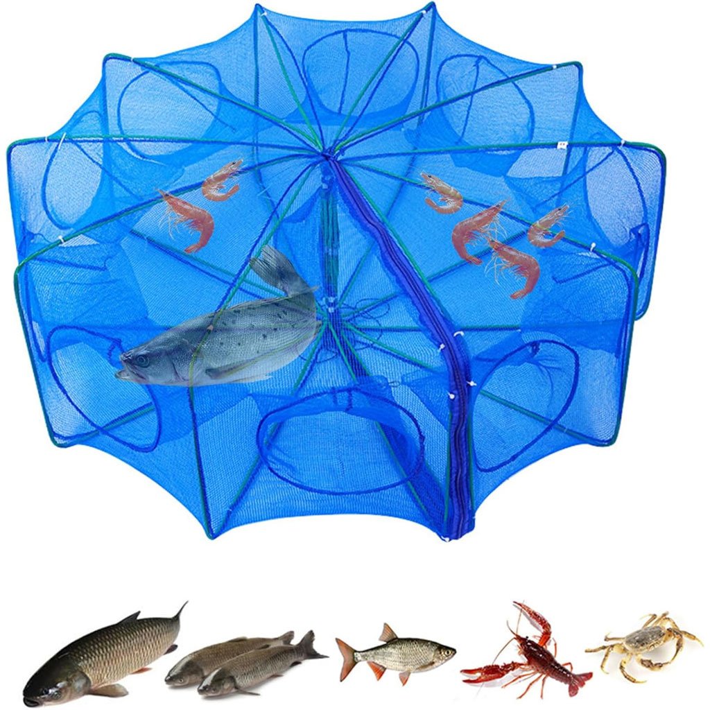Piège de Pêche Poissons 8 Trous Facile a Installer 80cm