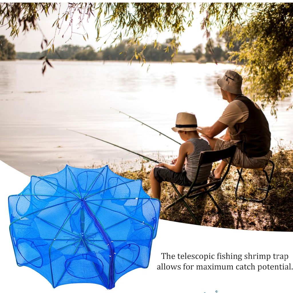 Piège de Pêche Poissons 8 Trous Facile a Installer 80cm