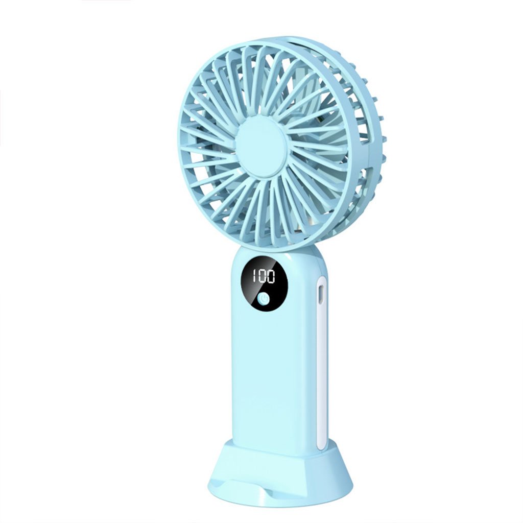 Mini ventilateur portable avec batterie 2400 mAh, léger, 3 vitesses, base mobile