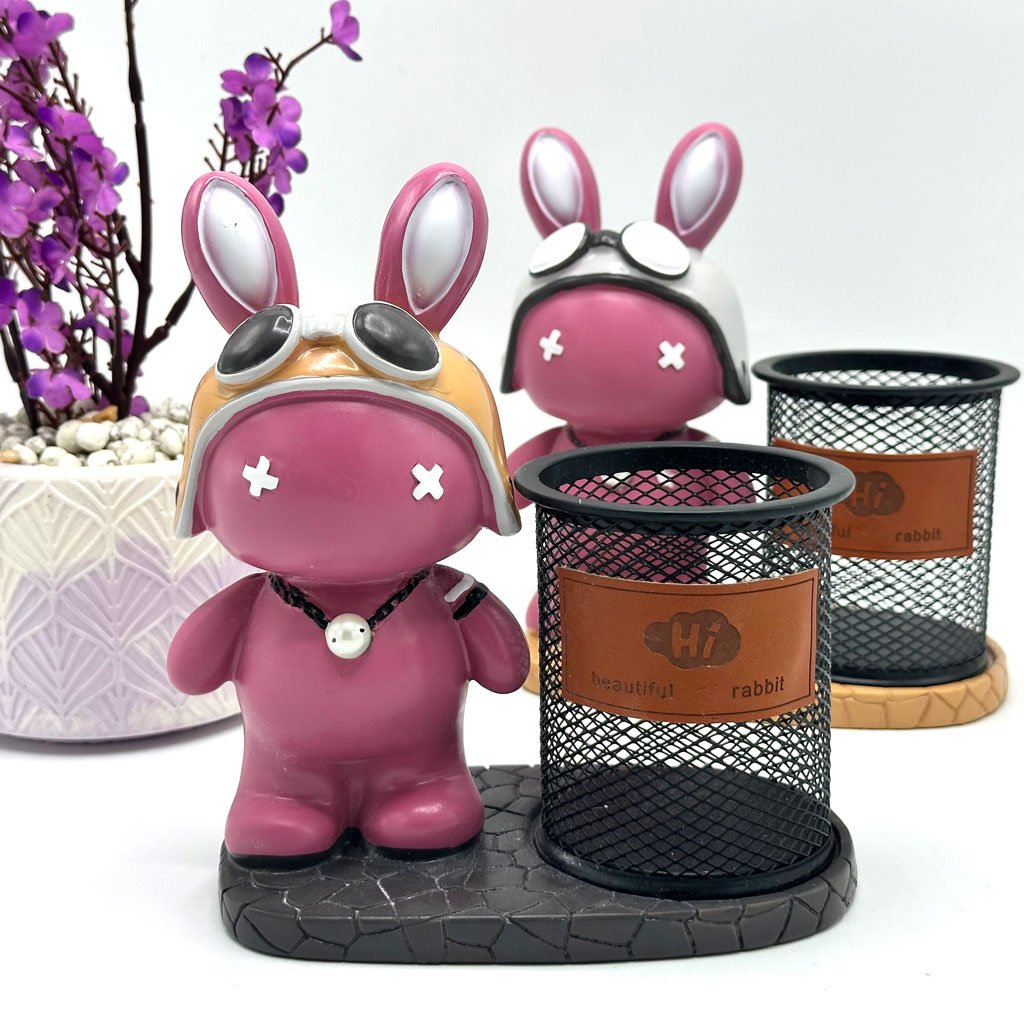 Pot à crayons multifonction haute capacité Motif lapin mignon - Décoration maison