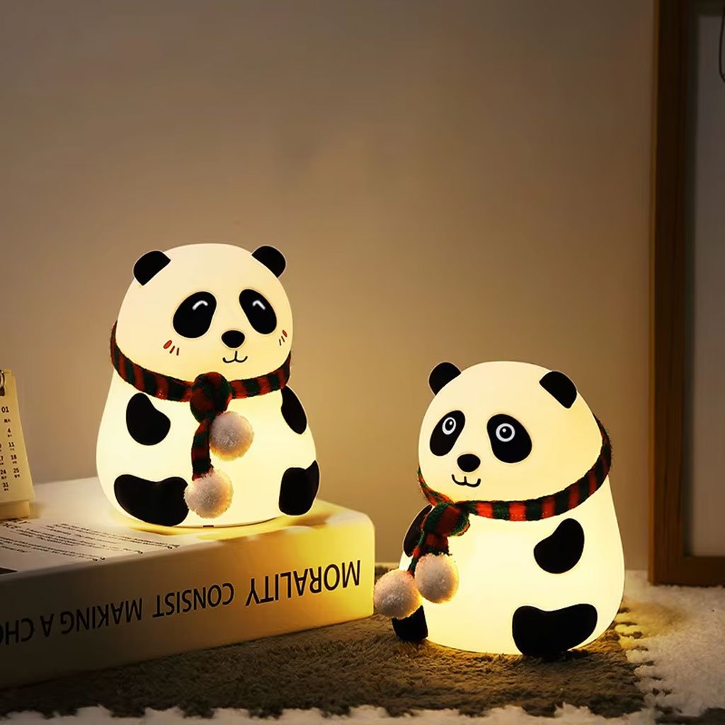 Veilleuse Forme de Panda Silicone Rechargeable Pour Bébé