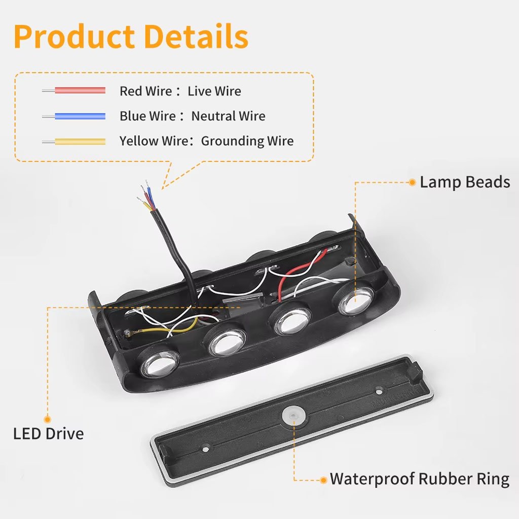 Applique Murale étanche LED 8W Lumière Blanc Chaud 6500K – مصباح جداري