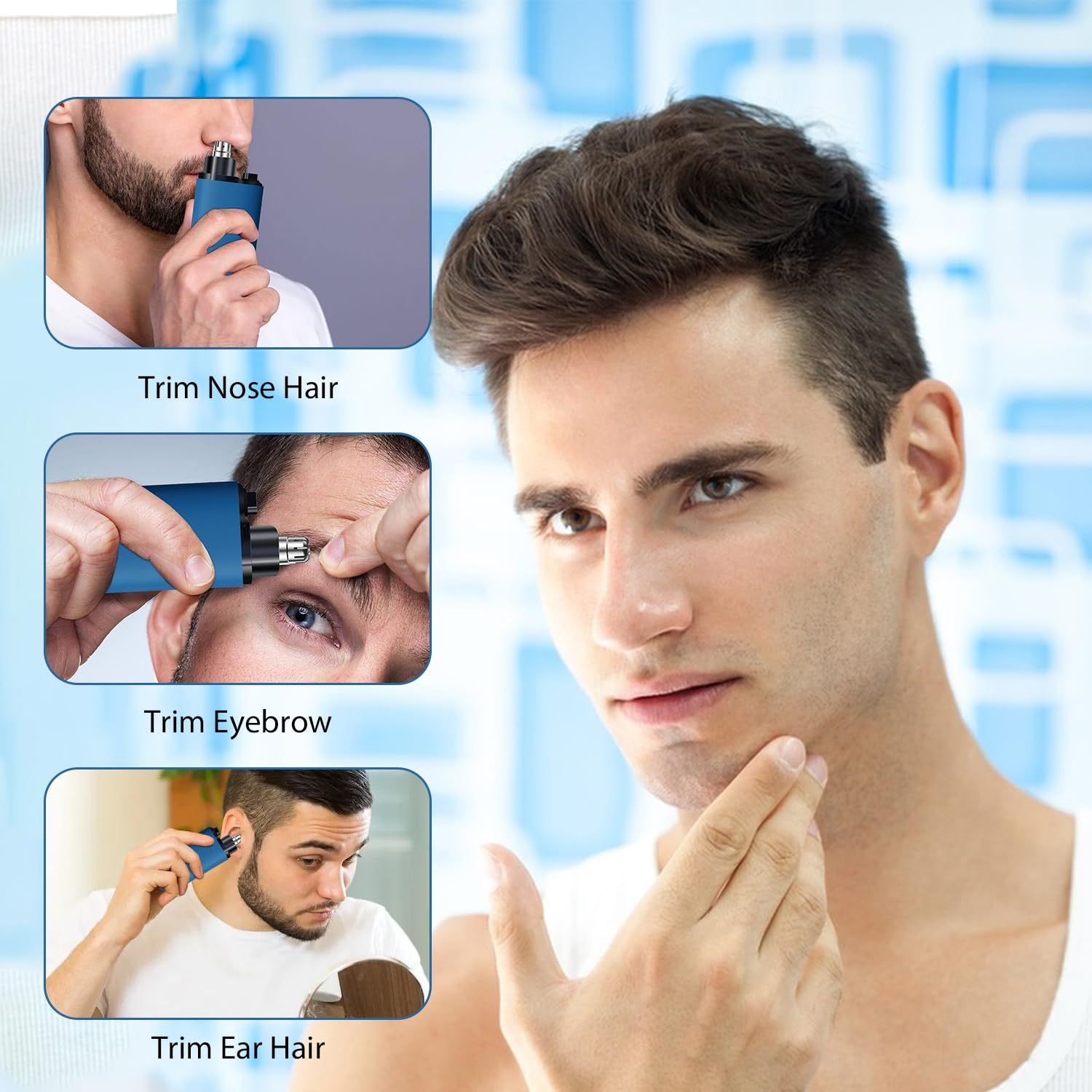 Tondeuse Électrique Portable et Rechargeable pour Poils du Nez et des Oreilles - أداة إزالة شعر الأذن والأنف للرجال