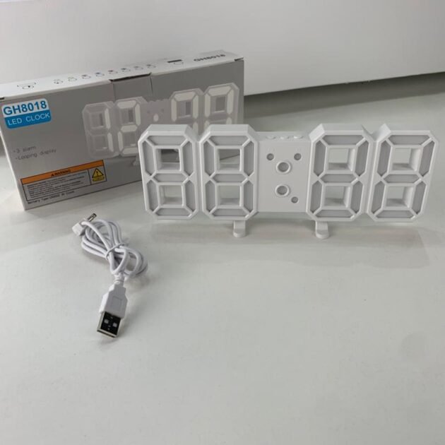 Horloge Numérique 3D LED pour Mur et bureau GH8018 – ساعة رقمية ثلاثية الأبعاد حائط و مكتب
