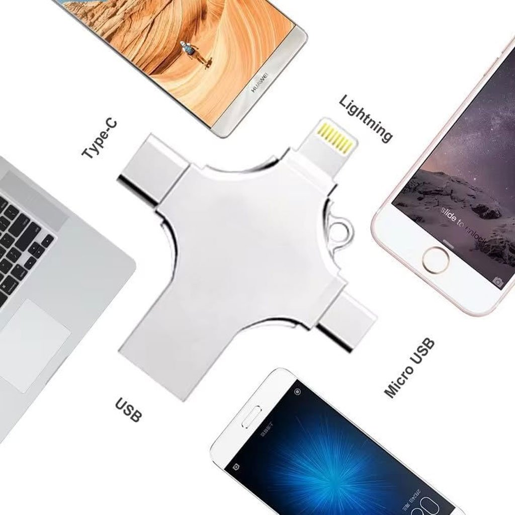 Clé USB 256GB i-Flash - 4 en 1 (Lightning + Micro + USB et Type-C Ports )