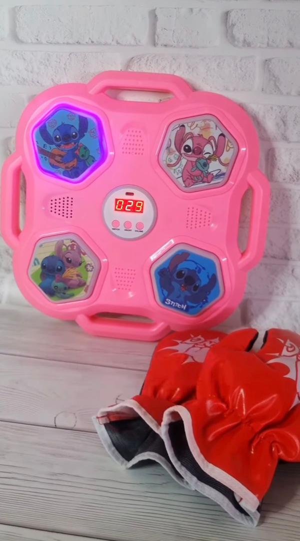 Machine de Boxe Stitch Musicale Rose – آلة الملاكمة الموسيقية للأطفال