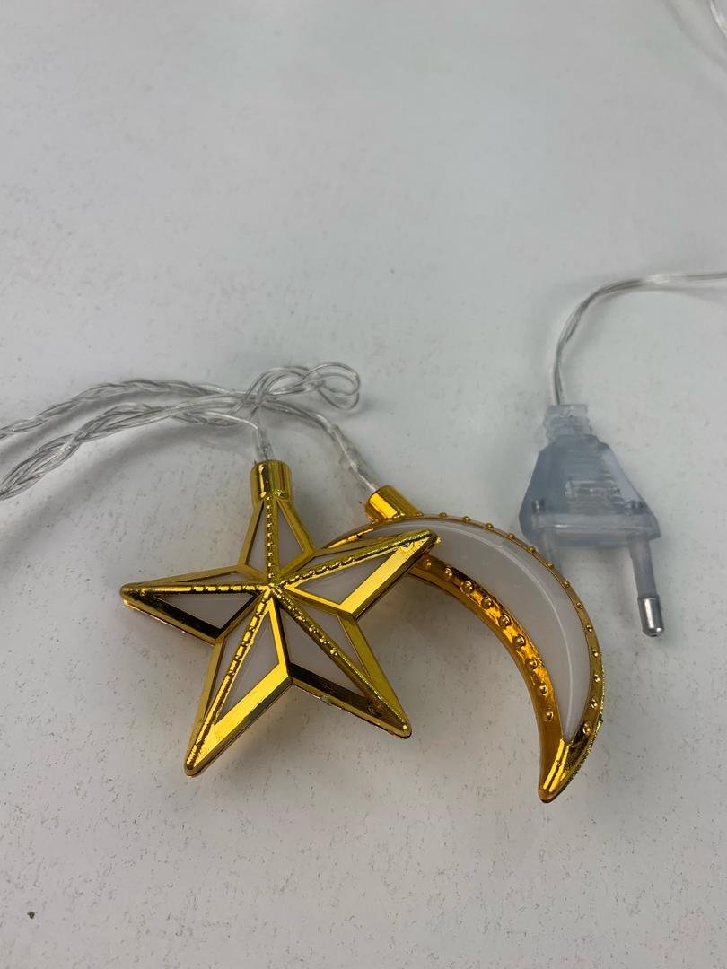 Guirlande Lumineuse Eid et Ramadan LED 10pcs - إضاءة رمضان على شكل قمر ونجمة
