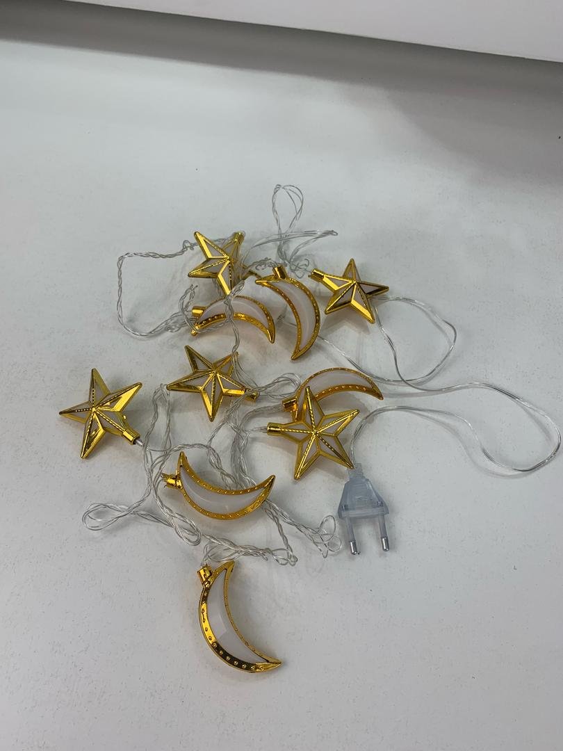 Guirlande Lumineuse Eid et Ramadan LED 10pcs - إضاءة رمضان على شكل قمر ونجمة