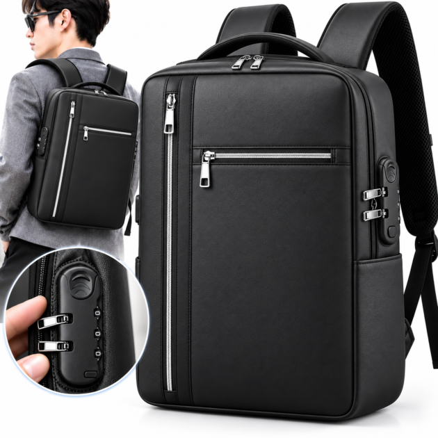 Sac à Dos Antivol Grande Capacité Noir– YP-02 – حقيبة ظهر مضادة للسرقة