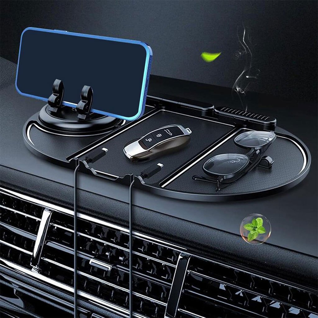 Tapis De Téléphone Antidérapant pour Voiture 6en1 Rotation à 360° – منظم أغراض في سيارة