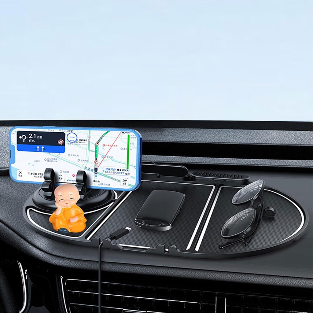 Tapis De Téléphone Antidérapant pour Voiture 6en1 Rotation à 360° – منظم أغراض في سيارة