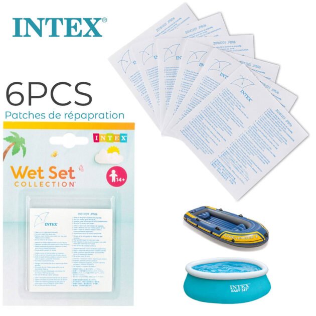 Intex Kit de Réparation de Vinyle Plastique Humide 6Pcs – طقم لإصلاح المنتجات القابلة للنفخ