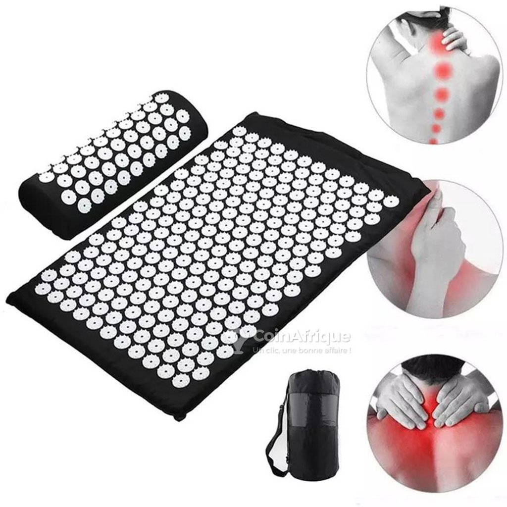 Coussin et Tapis Massage en Polymère d’acupression avec Sac de Rangement – بساط تدليك مع وسادة وحقيبة متنقلة