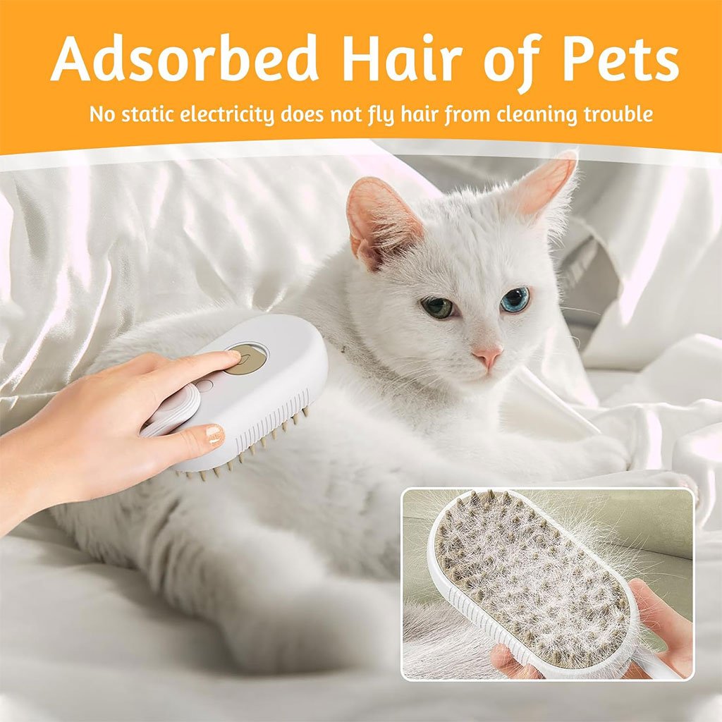 Brosse à vapeur pour chat autonettoyante 3en1 – فرشة تنظيف القطط