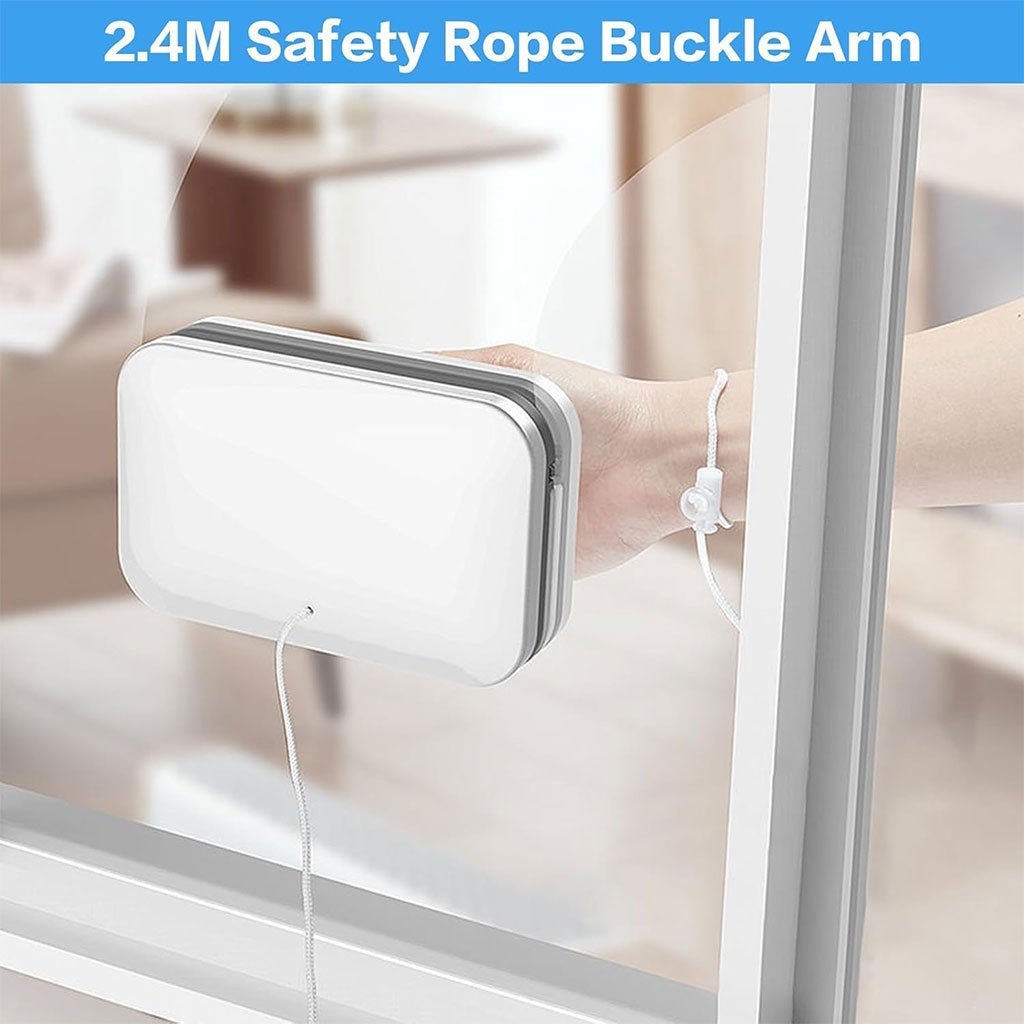 Nettoyeur de Vitres Magnétique Double Face avec Corde Antichute – ممسحة زجاج مغناطسية