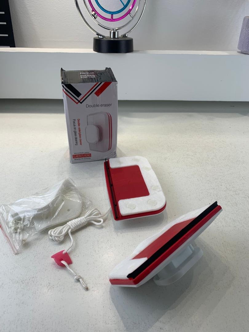 Nettoyeur de Vitres Magnétique Double Face avec Corde Antichute – ممسحة زجاج مغناطسية